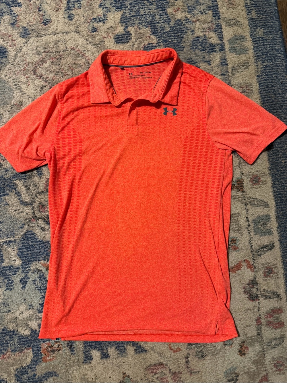 Under Armour Boys Loose Youth XL Heat Gear Orange Performance Polo